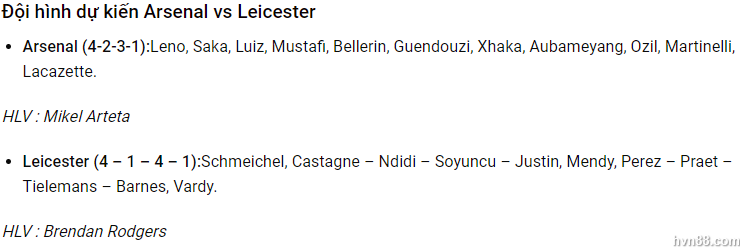 Hinh 4 -Soi kèo Arsenal vs Leicester City – Ngoại hạng Anh