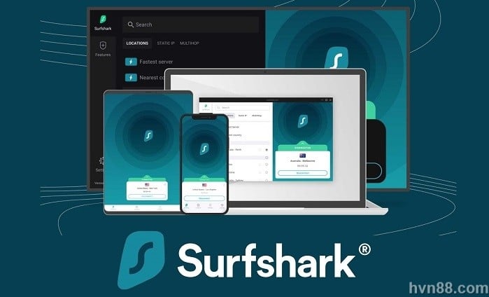 phần mềm Fake IP để chơi game nước ngoài surf shark