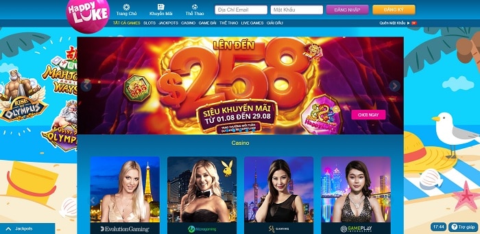 Happyluke – Casino Trực Tuyến – Tặng 115K tiền cược miễn phí