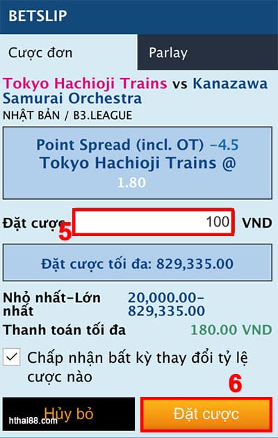 Hoàn thiện phiếu cược bóng rổ